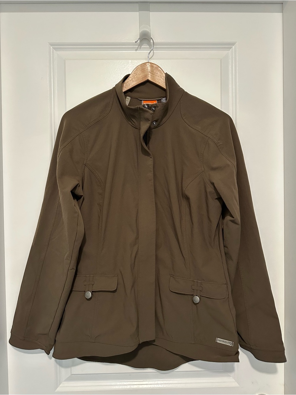 Merrell Women's Olive Brown Aeroblock Softshell Utility Jacket Size Medium